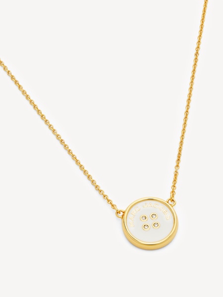 Gold Tone Button Pendant Necklace (AK5650) | £95