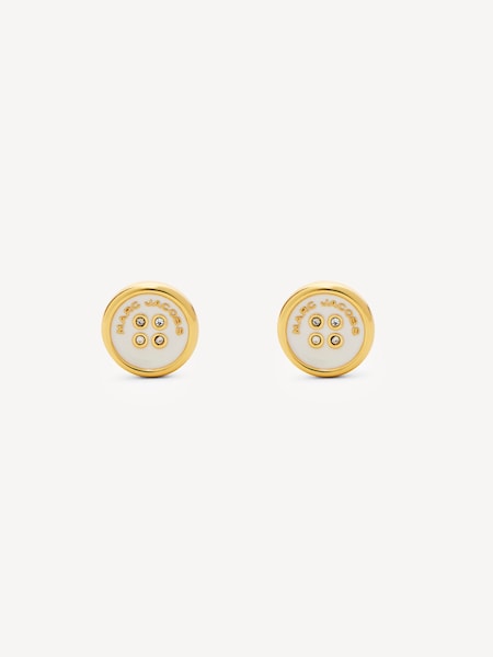 Gold Tone Button Stud Earings (AK5653) | £75