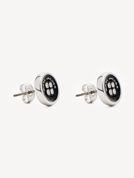 Silver Tone Button Stud Earings (AK5660) | £75