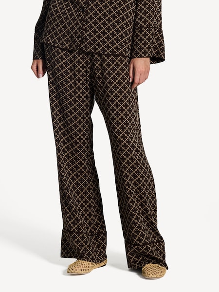 Brown Ameliano Printed Wide Leg Trousers (AK5663) | £140