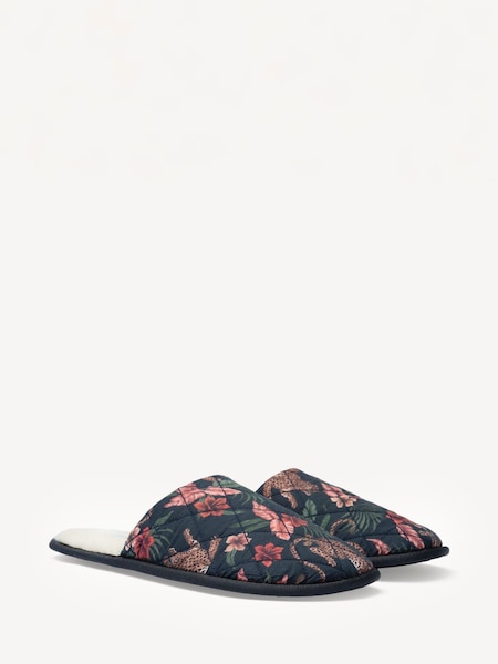 Soleia Navy Wool Slippers (AK7913) | £68