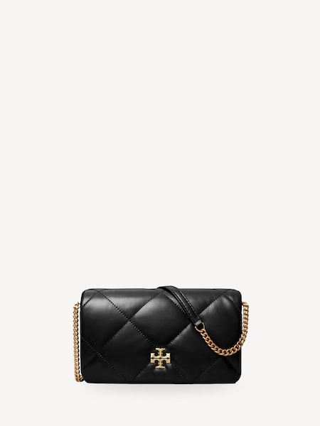 Black Kira Diamond Quilt Chain Wallet (AL0128) | £392