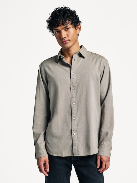 Green Finch Zig Zag Dobby Long Sleeve Shirt (AL0463) | £205