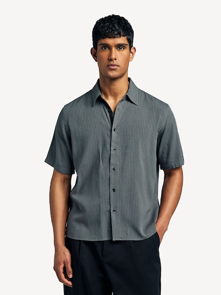 Grey Dalton Short Sleeve Dobby Shirt (AL0468) | £205