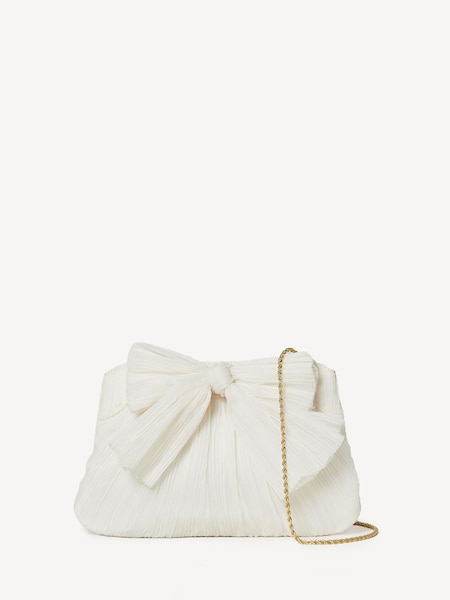 White Rayne Frame Clutch With Bow (AL1761) | £210
