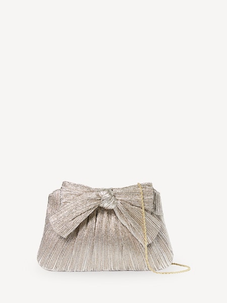 Silver Plated Rayne Frame Clutch With Bow (AL1768) | £210