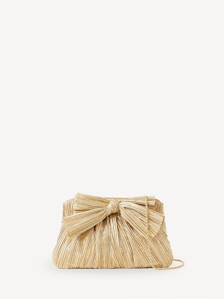 Gold Rayne Frame Clutch With Bow (AL1771) | £210