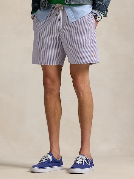 Purple Traveler Classic Seersucker Logo Swim Shorts (AL6328) | £109