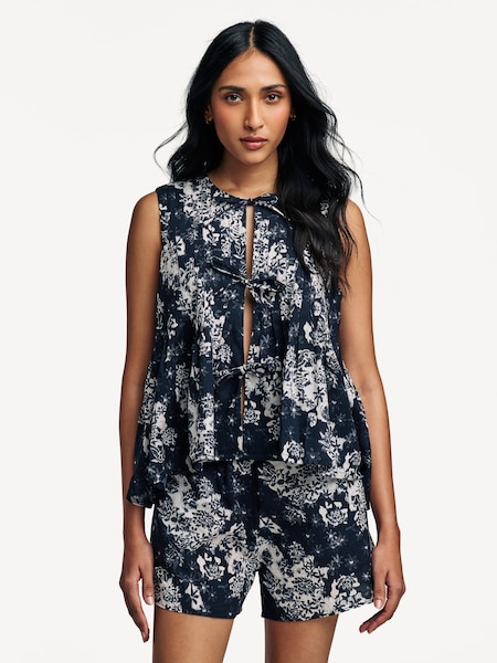 Flowers of Time Pleated Cami and Shorts Pyjamas Set (AM3498) | £195