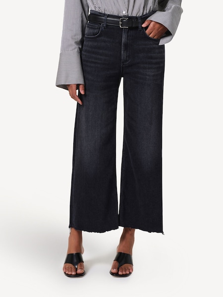 Black Lyra Wide Leg Crop Jeans (AM5417) | £320