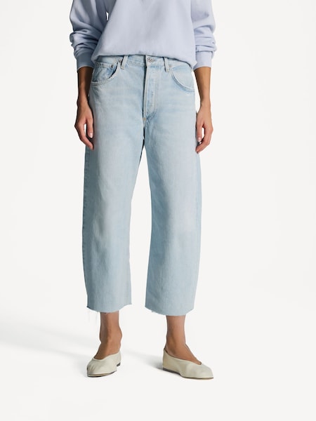 Blue Ayla Raw Hem Crop Jeans (AM5419) | £320