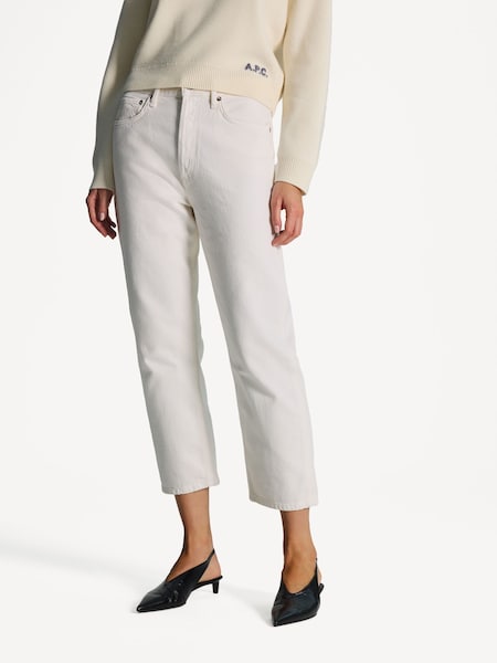 White 90's Crop Jeans (AM5443) | £280