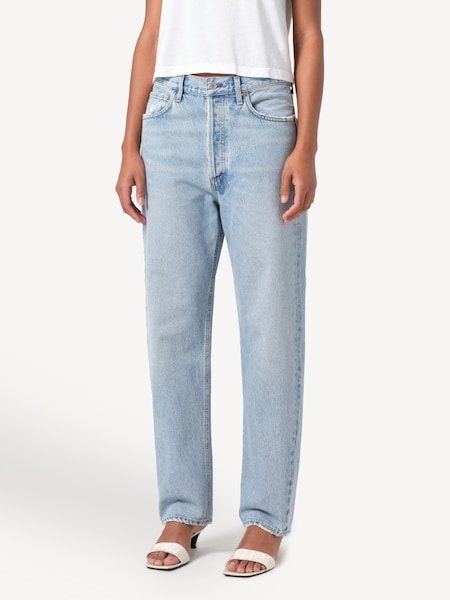 Blue 90's Crop m/r Loose Straight Jeans (AM5446) | £310