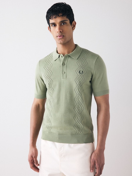 Pointelle Knitted Polo Shirt (AM5735) | £120