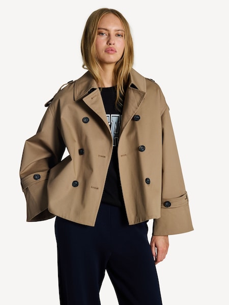 Brown Alisandra Crop Trench Coat (AM8779) | £500