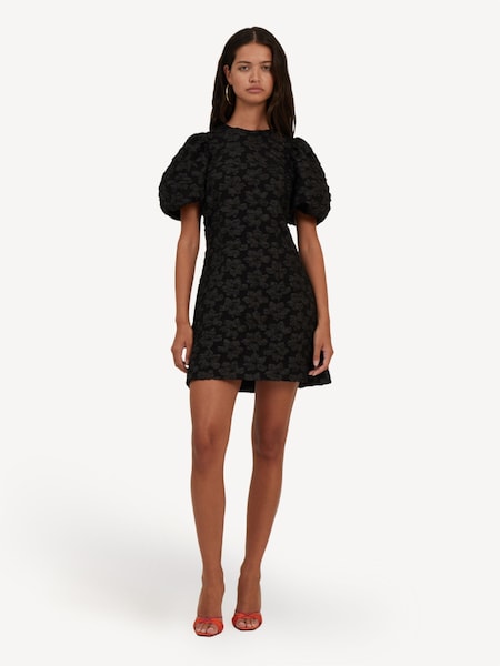 Black Jacquard Mini Dress (AM9126) | £220