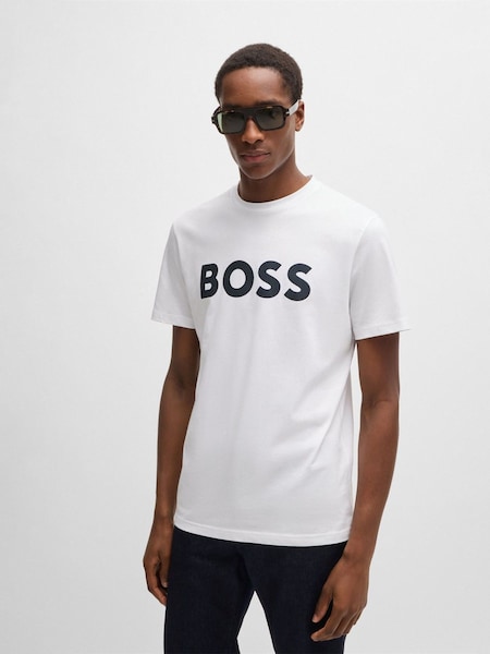 White Large Logo Graphic 100% Cotton T-Shirt (AM9305) | £45