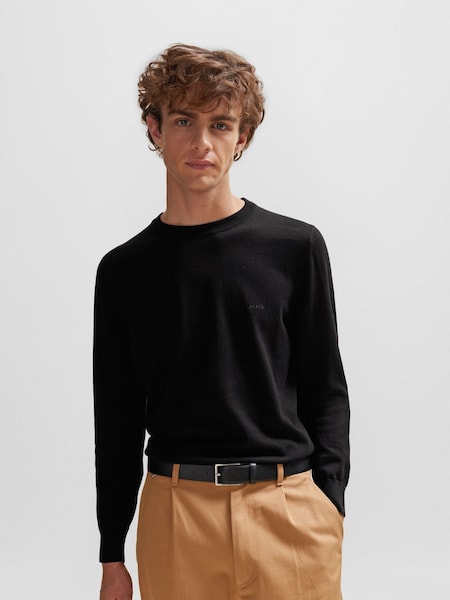 Black Pacas Embroidered Logo 100% Cotton Jumper (AM9404) | £129