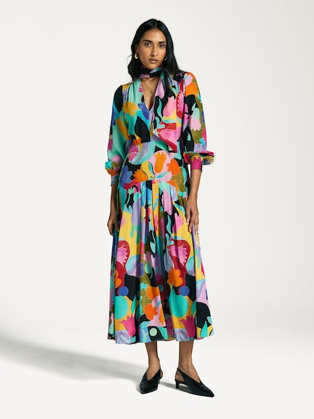 Pink Marigold Polka Dot Midi Dress (AM9493) | £455