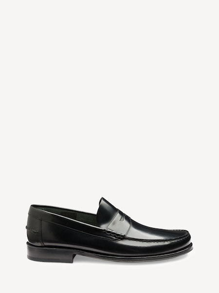 Polished Leather Beef Roll Black Loafers (AM9604) | £180