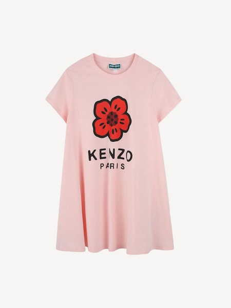 Pink Short Sleeve Logo Flower T-Shirt Dress (AN1374) | £100 - £105