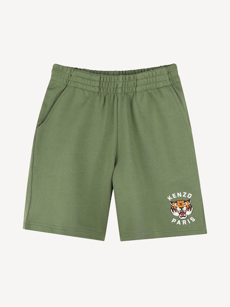 Green Small Tiger Print Logo Bermuda Shorts (AN1382) | £75 - £110