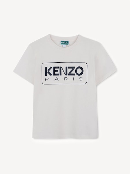 Rectangle Logo Short Sleeve White T-Shirt (AN1383) | £55 - £65