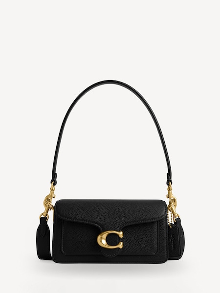 Black/chrome Polished Pebble Leather Tabby 20 Shoulder Bag (AN2802) | £375