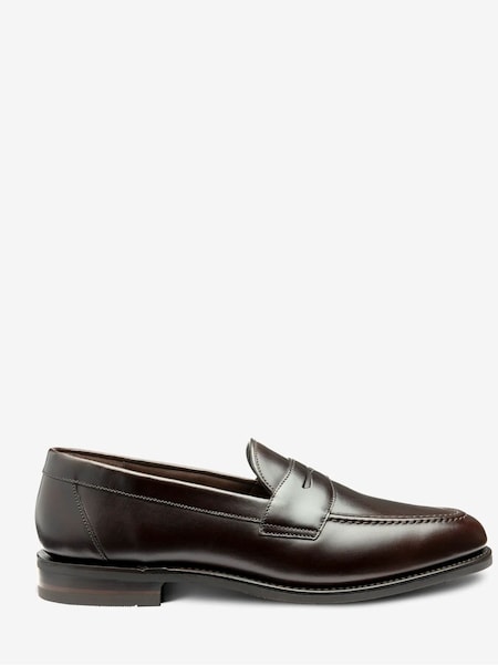 Leather Saddle Trim Brown Loafers with A Rubber Sole (AN3266) | £255