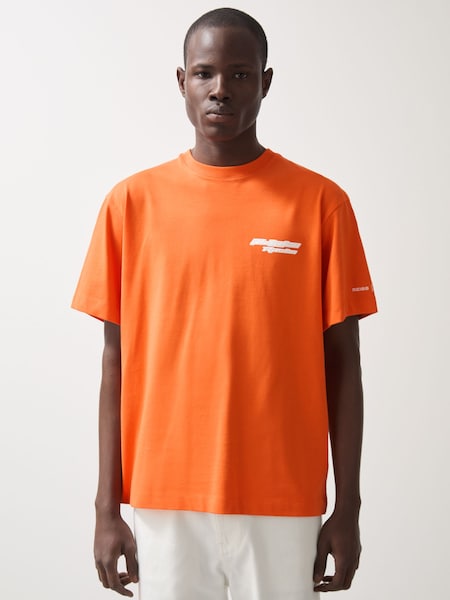 Papaya Orange Nakata McLaren F1 Team Oversize Logo T-Shirt Unisex Fit (AN5001) | £88