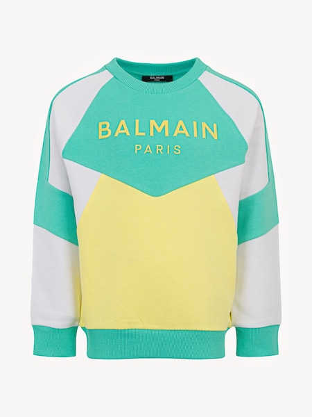 Green Logo Long Sleeve Colourbock Crew Neck Sweatshirt (AN5102) | £228 - £245