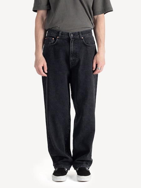 Black Tapered Fit Washed Taper 5 Loose Jeans (AN5215) | £95