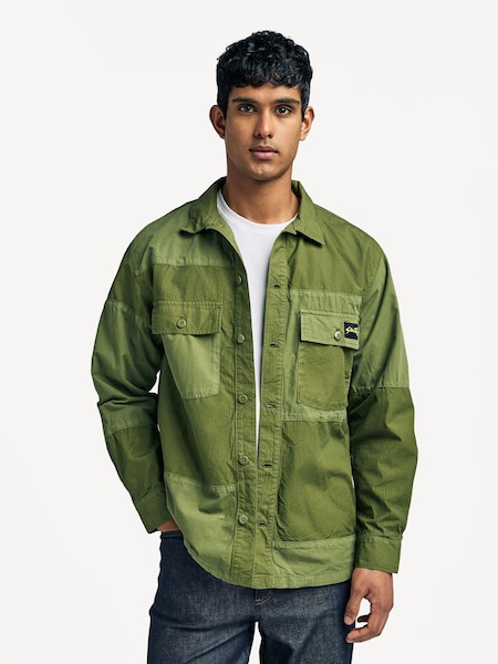 Green Boxy Fit CPO Military Shirt (AN5220) | £130