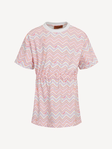 Zig Zag Printed Short Sleeve White Dress (AN5548) | £125 - £139