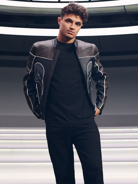 Black Champion McLaren F1 Team Leather Biker Jacket (AN5795) | £1,298