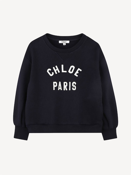 Blue Paris Logo Crew Neck Sweatshirt (AN6779) | £145