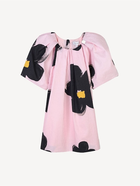 Marc Jacobs Pink Floral Print Mini Dress With Oversized Sleeve Detail (AN6873) | £145