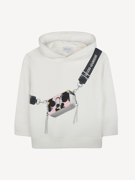 Marc Jacobs White Logo Crossbody Bag Print Hoodie (AN6878) | £95