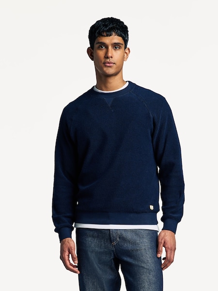 Blue Heritage Raglan Towelling Crew Neck Sweatshirt (AN7603) | £100
