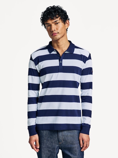 Green Pleuven Block Stripe Rugby Shirt (AN7614) | £90