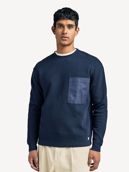 Blue Heritage Pocket Crew Neck Sweatshirt (AN7623) | £120