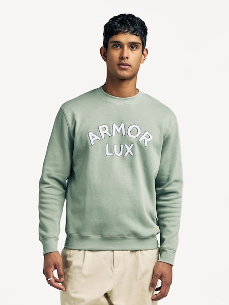 Green Heritage Logo Crew Neck 100% Cotton Sweatshirt (AN7633) | £110