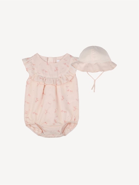 Baby Natural Floral Print Romper and Hat Set (AN8817) | £210