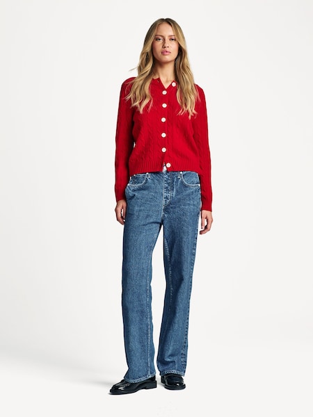 Blue Miramar Fleece Terry Wide Leg Jeans (AN9186) | £240
