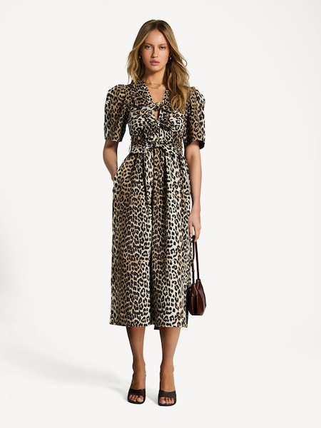 Animal Washed Stretch Tie Strap Midi Dress (AP9550) | £285