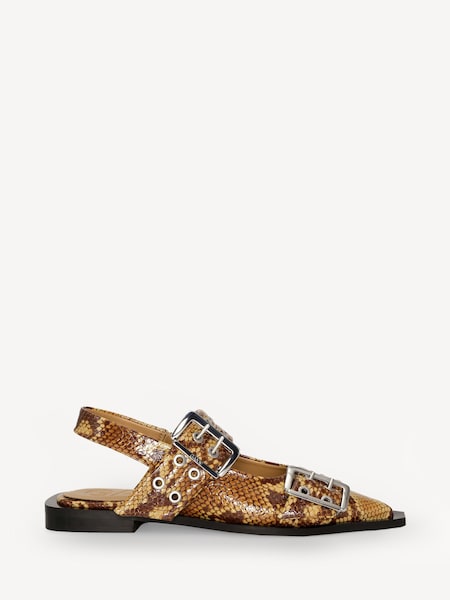 Animal Print Feminine Buckle Ballerinas (AP9553) | £365