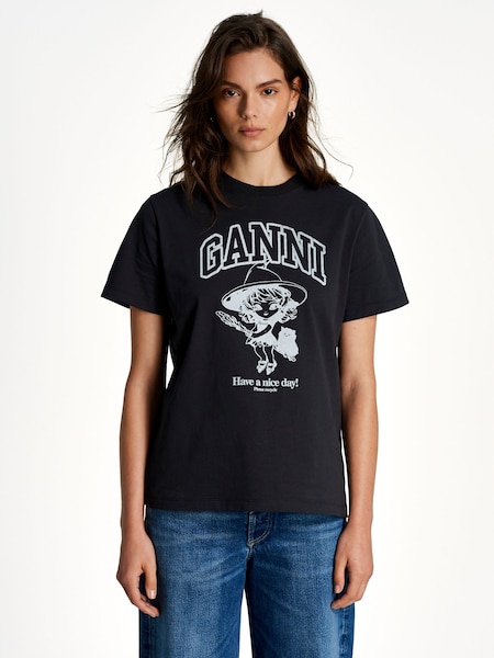 Black Basic Cotton Witch Relaxed T-Shirt (AP9556) | £115