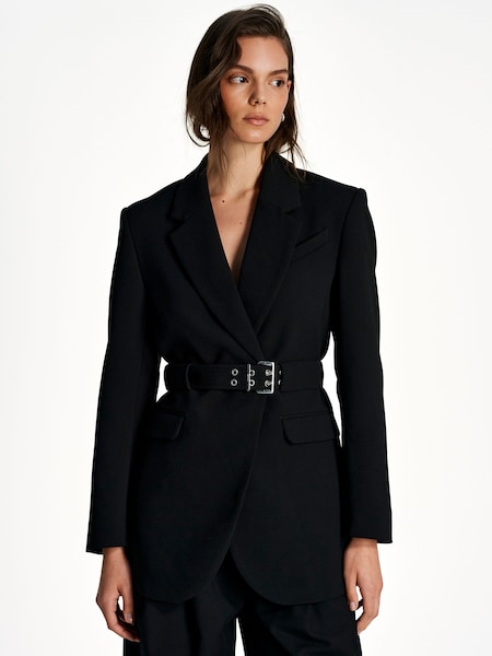 Black Bonded Crepe Blazer (AP9572) | £475