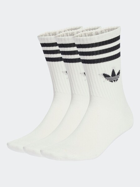 White Ecru 3-Stripes Crew Socks 3 Pairs (AP9902) | £12