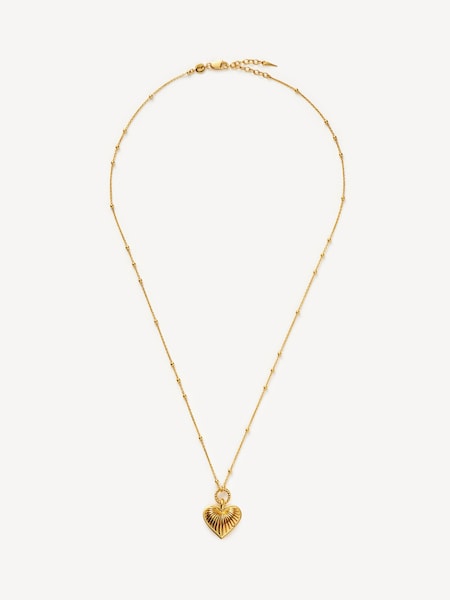 Gold (Metal) Tone Ridge Heart Charm Necklace (AR2708) | £169